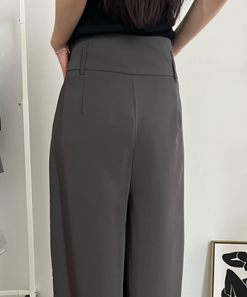 bita.（ビタ）の「ワイドタックスラックスパンツ（スラックス・レディース・グレー/ホワイト・SMALL/MEDIUM/LARGE）」の16枚目の写真