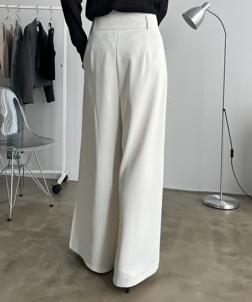 bita.（ビタ）の「ワイドタックスラックスパンツ（スラックス・レディース・グレー/ホワイト・SMALL/MEDIUM/LARGE）」の19枚目の写真