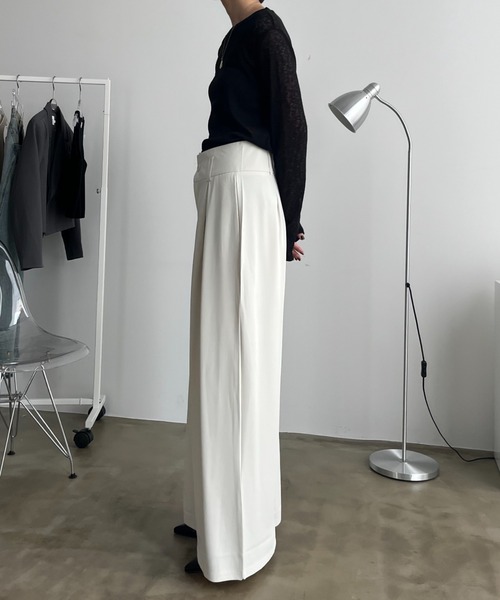 bita.（ビタ）の「ワイドタックスラックスパンツ（スラックス・レディース・グレー/ホワイト・SMALL/MEDIUM/LARGE）」の22枚目の写真