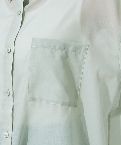 SHOO・LA・RUE（シューラルー）の「◆【洗える】ふわり軽い ゆるシルエット前開きシャツ（シャツ/ブラウス・レディース・スミクロ/ブルー系その他4/グリーン系・02/04/03）」の6枚目の写真