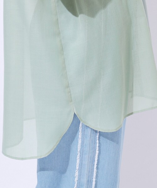 SHOO・LA・RUE（シューラルー）の「◆【洗える】ふわり軽い ゆるシルエット前開きシャツ（シャツ/ブラウス・レディース・スミクロ/ブルー系その他4/グリーン系・02/04/03）」の8枚目の写真