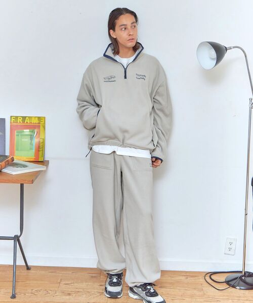 FFEIN（フェイン）の「【FFEIN(フェイン)】刺繍ロゴベイカーフリースワイドパンツ / 刺繍 ワイド ドローコード（その他パンツ・メンズ・ネイビー/ブラック/オフホワイト/グレー・LARGE/MEDIUM/SMALL）」の16枚目の写真