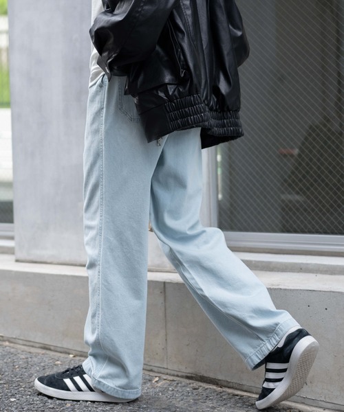 WEGO（ウィゴー）の「WEGO/デニムイージーストレートパンツ（デニムパンツ・メンズ・インディゴブルー/グレー/ブラック/ライトインディゴブルー・SMALL/LARGE/MEDIUM）」の6枚目の写真