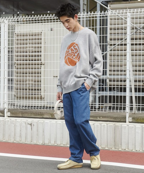 WEGO（ウィゴー）の「WEGO/デニムイージーストレートパンツ（デニムパンツ・メンズ・インディゴブルー/グレー/ブラック/ライトインディゴブルー・SMALL/LARGE/MEDIUM）」の12枚目の写真