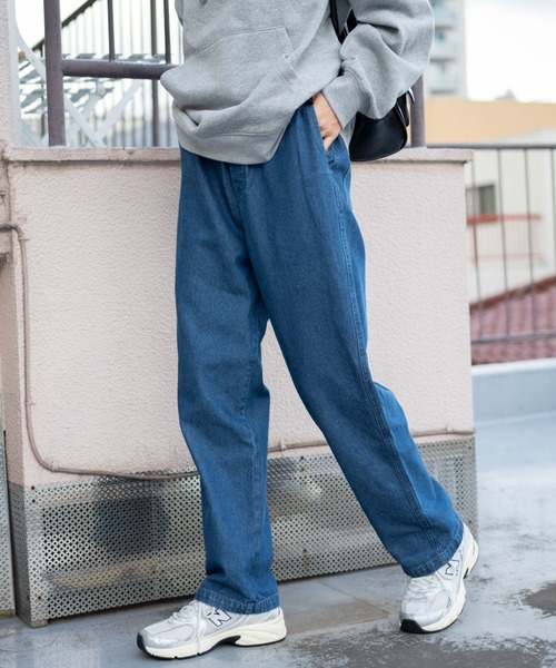 WEGO（ウィゴー）の「WEGO/デニムイージーストレートパンツ（デニムパンツ・メンズ・インディゴブルー/グレー/ブラック/ライトインディゴブルー・SMALL/LARGE/MEDIUM）」の14枚目の写真