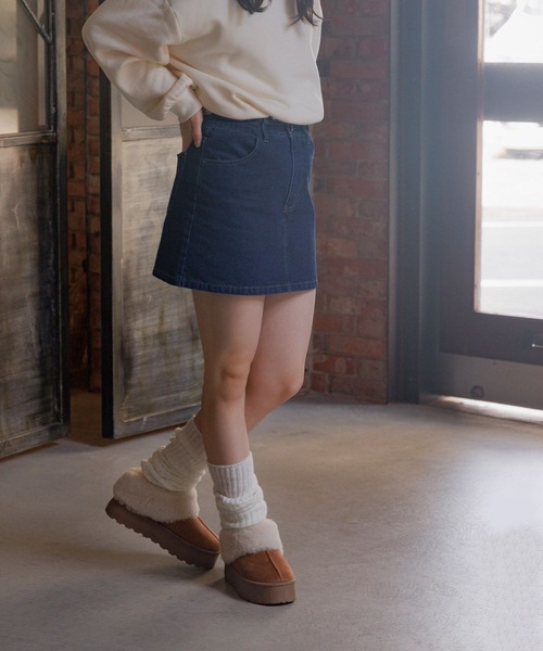 GLOBAL WORK（グローバルワーク）の「デニムミニスカート/AND YUA ANY/122485（デニムスカート・キッズ・ネイビー/ブラック・150cm/160cm）」の17枚目の写真
