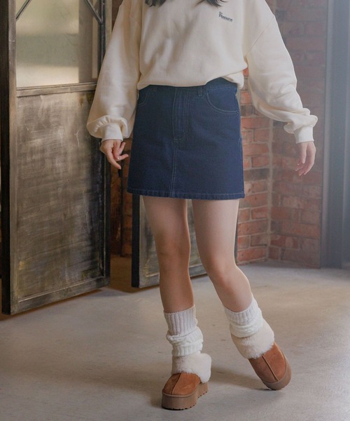 GLOBAL WORK（グローバルワーク）の「デニムミニスカート/AND YUA ANY/122485（デニムスカート・キッズ・ネイビー/ブラック・150cm/160cm）」の18枚目の写真