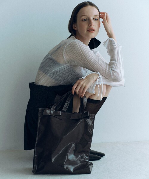 Firsthand（ファーストハンド）の「Firsthand/ファーストハンド ダブルリボントートバッグ（トートバッグ・レディース・ブラック・ONE SIZE）」の9枚目の写真