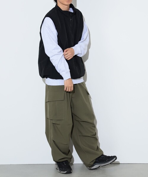 BEAMS HEART（ビームスハート）の「ナイロンワッシャー 起毛 メッシュベスト 【撥水加工】（ベスト・メンズ・チャコールグレー/ブラック・S/M/L）」の19枚目の写真