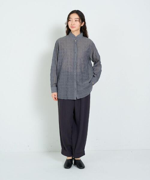 コンジェペイエ　シャーリングスタンドシャツ　涼しい素材 タイプライターシャーリングシャツ｜BIGI online store - ビギ