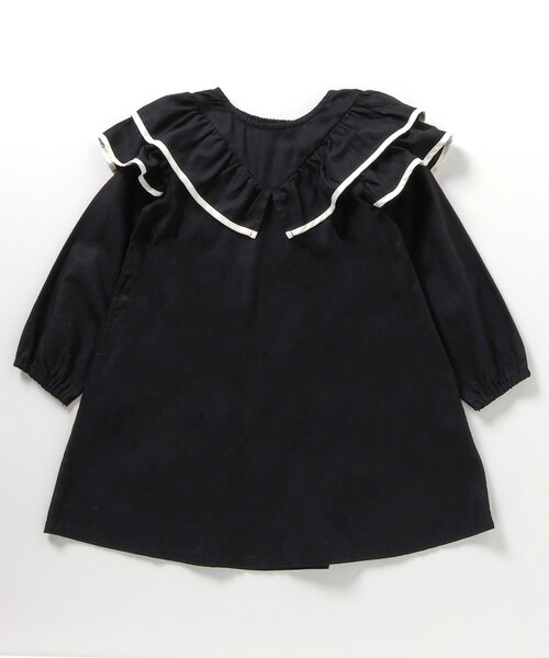 apres les cours（アプレレクール）の「【WEB限定】パイピングフリルヒロインワンピース（ワンピース・キッズ・ピンク/ブラック/ドット・80/90/100/110/120/130/140）」の2枚目の写真