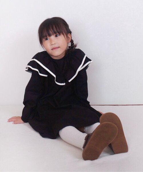 apres les cours（アプレレクール）の「【WEB限定】パイピングフリルヒロインワンピース（ワンピース・キッズ・ピンク/ブラック/ドット・80/90/100/110/120/130/140）」の6枚目の写真