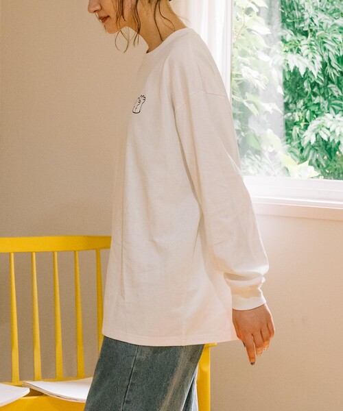 【美品】プリーツプリーズ 長袖 クルーネック カットソー ストライプ F 美品】プリーツプリーズ 長袖 クルーネック カットソー ストライプ F