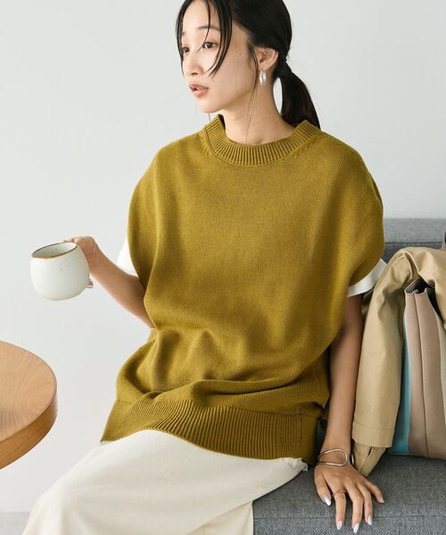 CRAFT STANDARD BOUTIQUE(クラフトスタンダードブティック)の「クルーネックニットベスト ◆(ベスト・レディース・マスタード/パープル/ブラック/グレイッシュベージュ・FREE)」の19枚目の写真