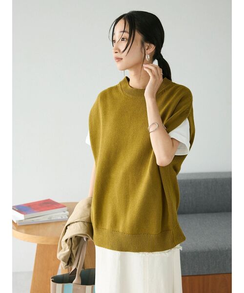 CRAFT STANDARD BOUTIQUE(クラフトスタンダードブティック)の「クルーネックニットベスト ◆(ベスト・レディース・マスタード/パープル/ブラック/グレイッシュベージュ・FREE)」の20枚目の写真