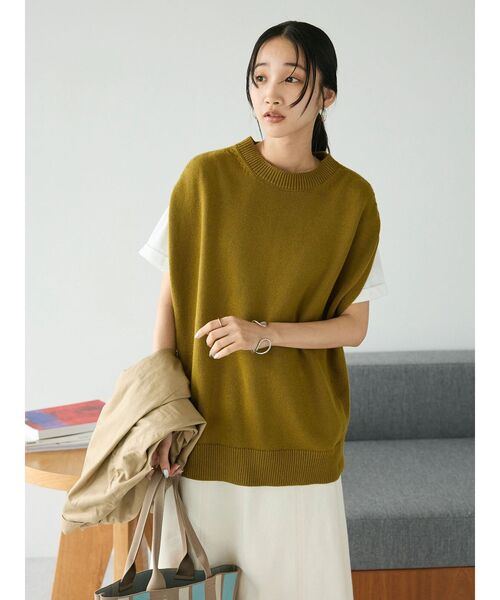 CRAFT STANDARD BOUTIQUE(クラフトスタンダードブティック)の「クルーネックニットベスト ◆(ベスト・レディース・マスタード/パープル/ブラック/グレイッシュベージュ・FREE)」の21枚目の写真
