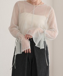raffime（ラフィミー）の「【Raffime】袖リボンシアートップス（シャツ/ブラウス）」