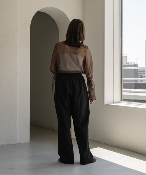 raffime(ラフィミー)の「【Raffime】袖リボンシアートップス(シャツ/ブラウス・レディース・モカ/ブラック/アイボリー/ピンクベージュ/ミント・フリー)」の15枚目の写真