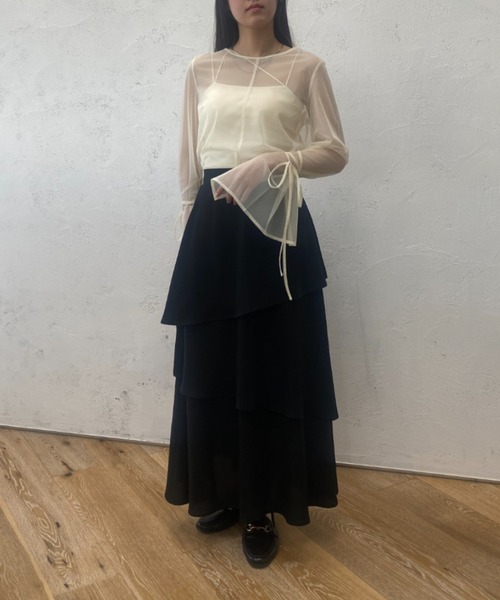 raffime(ラフィミー)の「【Raffime】袖リボンシアートップス(シャツ/ブラウス・レディース・モカ/ブラック/アイボリー/ピンクベージュ/ミント・フリー)」の10枚目の写真