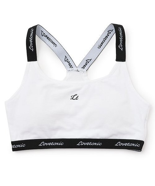 LOVETOXIC(ラブトキシック)の「ベア天ハーフトップ(Tシャツ/カットソー・キッズ・ホワイト/ピンク/ブラック・S/M/L/LL)」の1枚目の写真