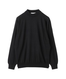 トゥモローランド　黒 ハイネック 半袖ニット TOMORROWLAND tricot シルクコットン モックネックプルオーバー