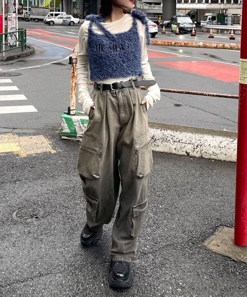 PBLIM（ページボーイリム）の「PBLIM/フェザーニットキャミセット（Tシャツ/カットソー・レディース・ブラウン系その他/ブルー系その他・FREE）」の3枚目の写真