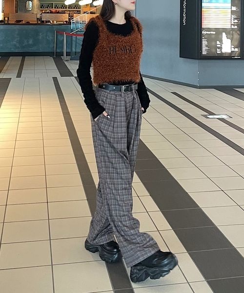 PBLIM（ページボーイリム）の「PBLIM/フェザーニットキャミセット（Tシャツ/カットソー・レディース・ブラウン系その他/ブルー系その他・FREE）」の4枚目の写真