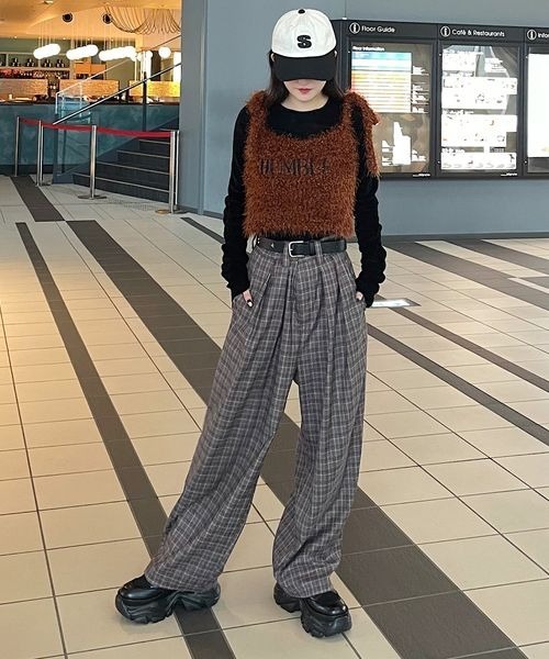 PBLIM（ページボーイリム）の「PBLIM/フェザーニットキャミセット（Tシャツ/カットソー・レディース・ブラウン系その他/ブルー系その他・FREE）」の5枚目の写真