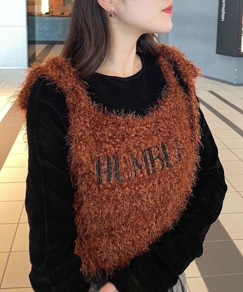 PBLIM（ページボーイリム）の「PBLIM/フェザーニットキャミセット（Tシャツ/カットソー・レディース・ブラウン系その他/ブルー系その他・FREE）」の6枚目の写真