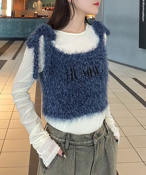 PBLIM（ページボーイリム）の「PBLIM/フェザーニットキャミセット（Tシャツ/カットソー・レディース・ブラウン系その他/ブルー系その他・FREE）」の8枚目の写真