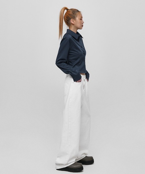 BLACKUP（ブラックアップ）の「[MADE] シャクンベーシックシャツ（シャツ/ブラウス・レディース・ブルー/ホワイト・SMALL/MEDIUM）」の9枚目の写真