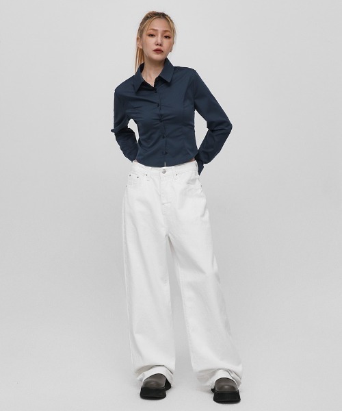 BLACKUP（ブラックアップ）の「[MADE] シャクンベーシックシャツ（シャツ/ブラウス・レディース・ブルー/ホワイト・SMALL/MEDIUM）」の8枚目の写真