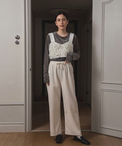 lawgy(ラウジー)の「round neck sheer velvet like tops / ラウンドネックシアーベルベットライクトップス(Tシャツ/カットソー・レディース・グレー/ホワイト/マスタード・FREE)」の12枚目の写真