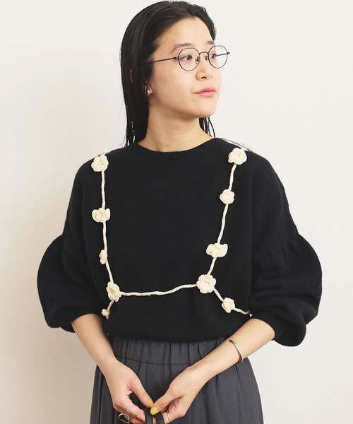 fig Ｌondon（フィグロンドン）の「AIRLYS puff pullover（ニット/セーター・レディース・ブラック/レッド/イエロー・FREE）」の2枚目の写真