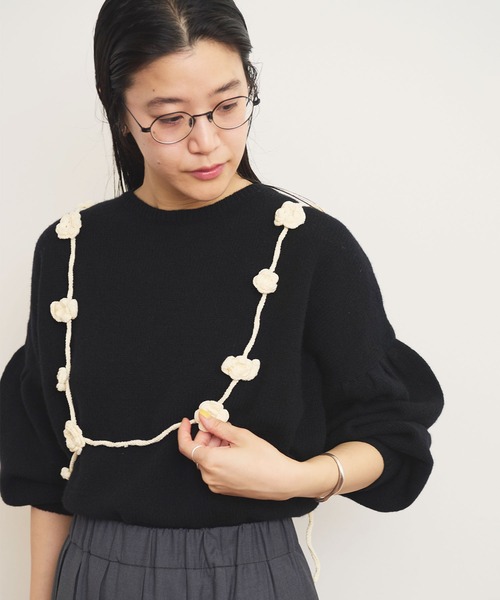 fig Ｌondon（フィグロンドン）の「AIRLYS puff pullover（ニット/セーター・レディース・ブラック/レッド/イエロー・FREE）」の13枚目の写真