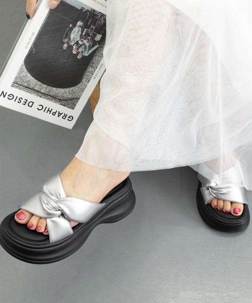 Miniministore（ミニミニストア）の「厚底サンダル クロスベルトサンダル韓国風（サンダル・レディース・シルバー・22.5cm/23.0cm/23.5cm/24.0cm/24.5cm/25.0cm）」の10枚目の写真