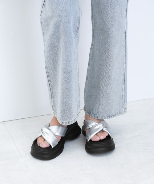 Miniministore（ミニミニストア）の「厚底サンダル クロスベルトサンダル韓国風（サンダル・レディース・シルバー・22.5cm/23.0cm/23.5cm/24.0cm/24.5cm/25.0cm）」の15枚目の写真