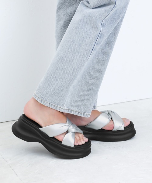 Miniministore（ミニミニストア）の「厚底サンダル クロスベルトサンダル韓国風（サンダル・レディース・シルバー・22.5cm/23.0cm/23.5cm/24.0cm/24.5cm/25.0cm）」の16枚目の写真