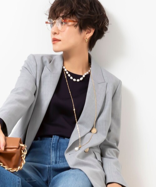 NOLLEY’S(ノーリーズ)の「淡水バロックパール&カラーストーンネックレス(ネックレス・レディース・ブラック/レッド・FREE)」の13枚目の写真