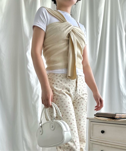 Jasmine Grandiflorum(ジャスミングランディフローラム)の「【Jasmine】アシメトリーキャミソール (SS)(キャミソール・レディース・ホワイト/ピンク/ブラック/ライトベージュ・FREE)」の13枚目の写真