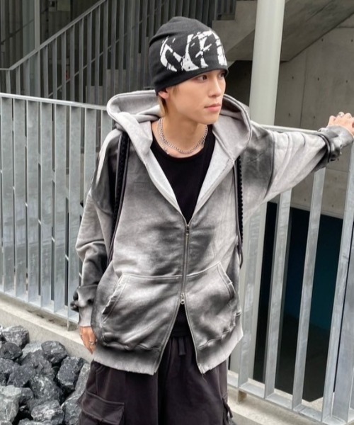 【nmtc +/ XU】washing zip up hoodie Never mind the XU / Chikashitsu+（ネバーマインド ザ エックス