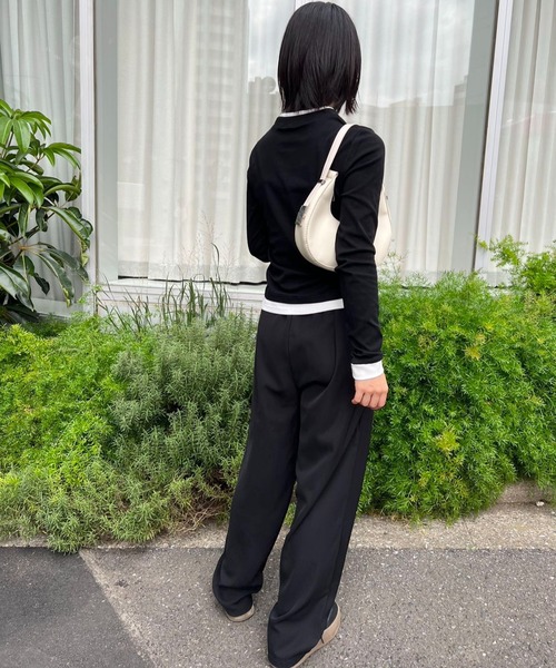 mebole(メボレ)の「フェイクレイヤードギャザーカットソー(Tシャツ/カットソー・レディース・ブラック/グレー・FREE)」の16枚目の写真