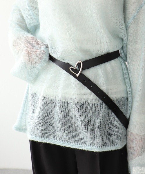 Three Four Time(スリーフォータイム)の「ハートバックルレザーベルト(ベルト・レディース・ブラック/ブラウン/ベージュ・FREE)」の6枚目の写真