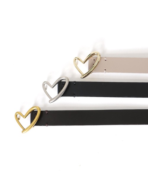 Three Four Time(スリーフォータイム)の「ハートバックルレザーベルト(ベルト・レディース・ブラック/ブラウン/ベージュ・FREE)」の5枚目の写真