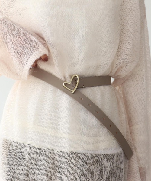 Three Four Time(スリーフォータイム)の「ハートバックルレザーベルト(ベルト・レディース・ブラック/ブラウン/ベージュ・FREE)」の11枚目の写真