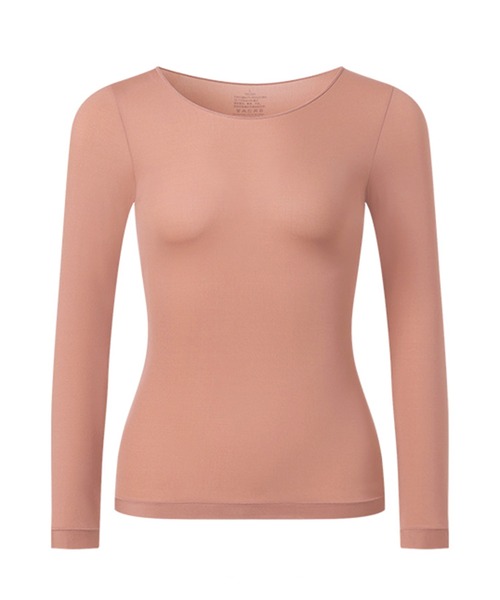 Lace Ladies（レースレディース）の「ソリッドカラー ラウンドネック 長袖 スリム インナー（インナーウェア/肌着・レディース・グレー/ピンク/モカ/ブラック/ベージュ・L/XL）」の15枚目の写真