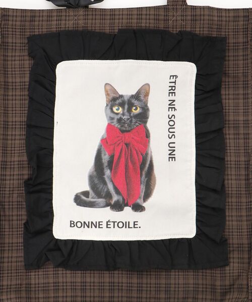 MAJESTIC LEGON（マジェスティックレゴン）の「おめかしネコチャントートバッグ（トートバッグ・レディース・ブラック系その他/ホワイト系その他2・FREE）」の15枚目の写真