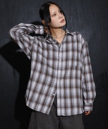 [UNISEX][一枚でもorレイヤード][カップルコーデもおすすめ]ベーシックオーバーフィットチェックシャツ