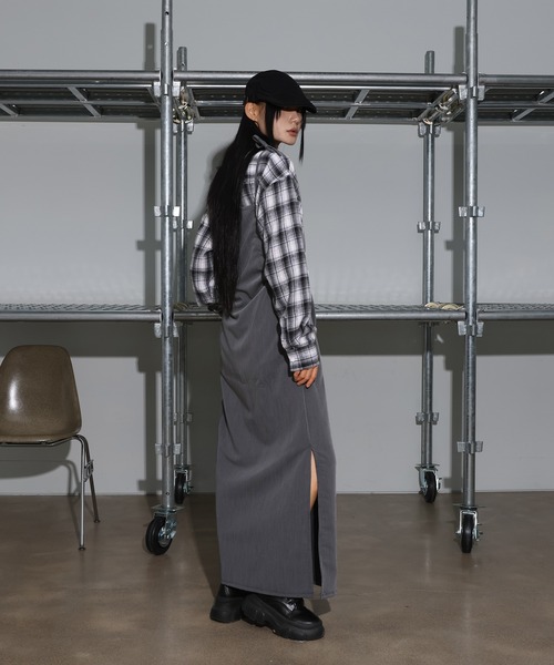 FOLLOWIN（フォロウィン）の「[UNISEX][一枚でもorレイヤード][カップルコーデもおすすめ]ベーシックオーバーフィットチェックシャツ（シャツ/ブラウス・レディース・ブラウン/ブラック・FREE）」の12枚目の写真