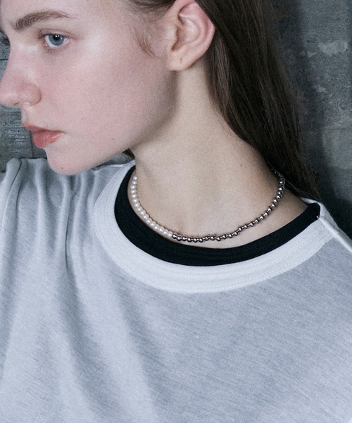 ネックレス・チョーカー Emblem Pearl Necklace les bon bon｜mellow pearl noir choker ネックレス チョーカー